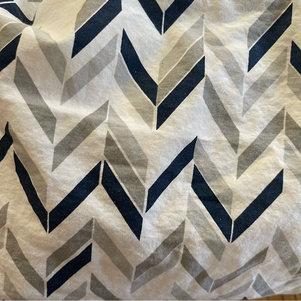 Wendy Bellissimo Fitted Crib Sheet 100% Cotton Blue Gray White